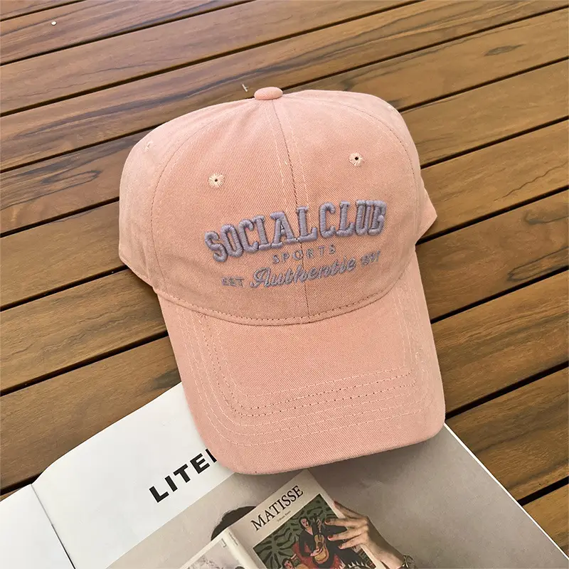 Korean Style Embroidered Baseball Cap with Curved Brim — feature 20