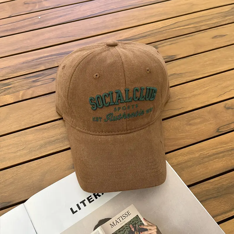 Korean Style Embroidered Baseball Cap with Curved Brim - Image 2