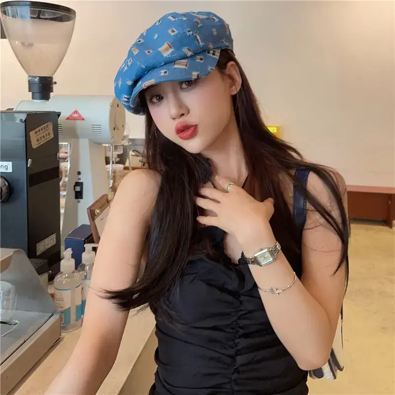 Women Korean Style Denim Rippen Cap Sun Protection — feature 4