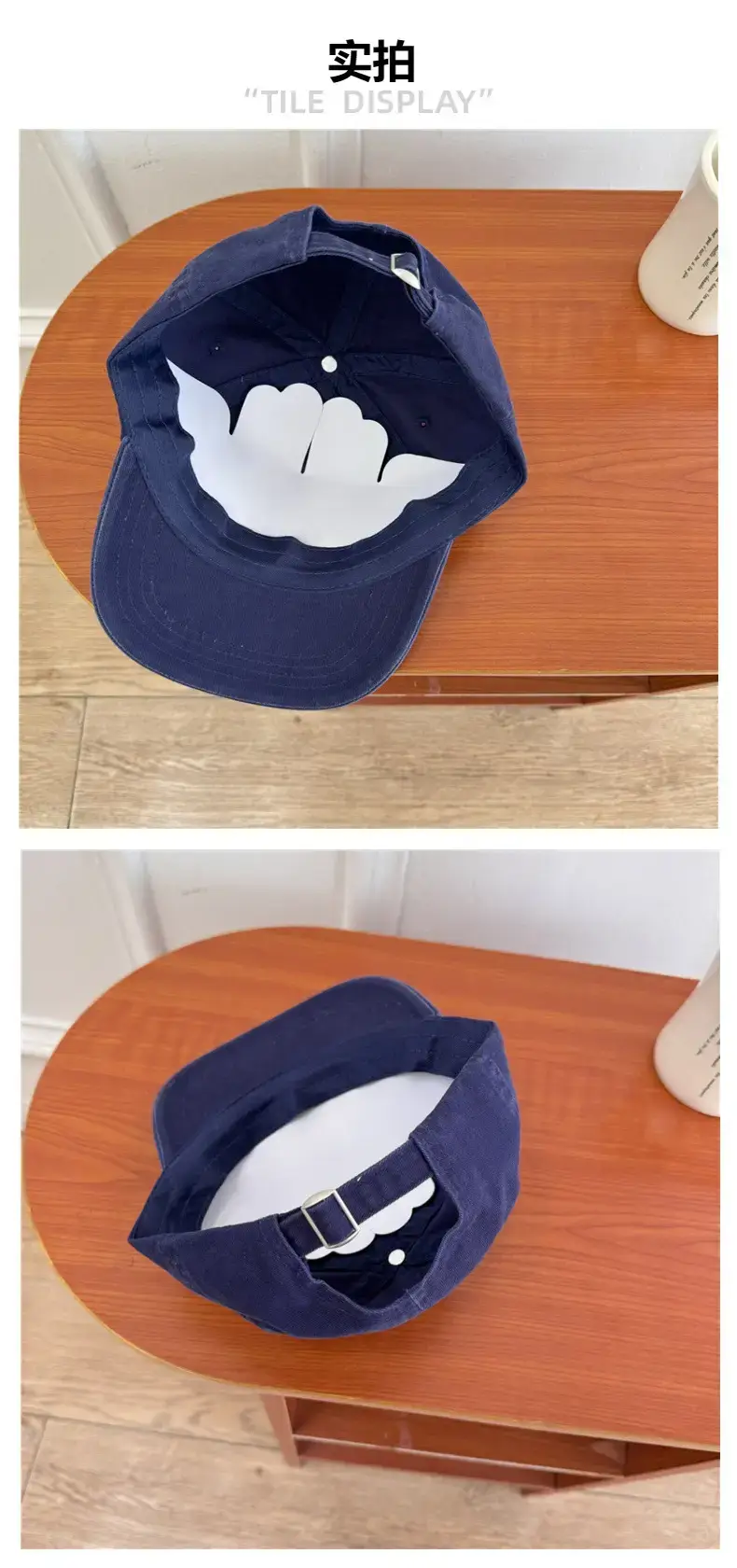Blue Korean Style Flat Brim Cap with "Original" Embroidery — feature 5
