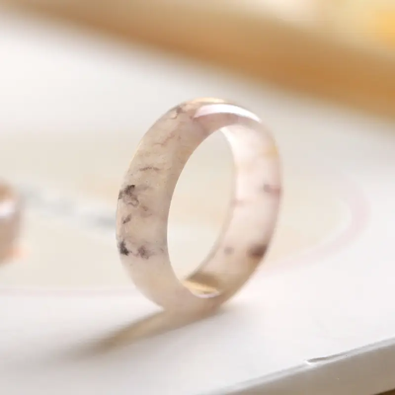 Gold Silk Jade Ink Ring for Men Women Ice Clear — feature 3