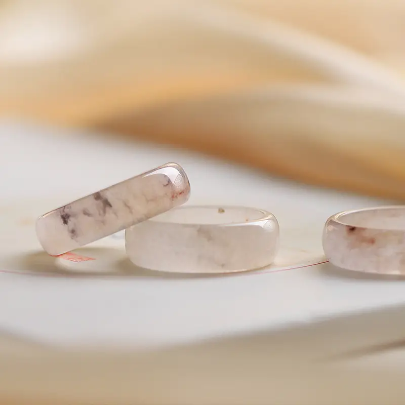 Gold Silk Jade Ink Ring for Men Women Ice Clear — feature 4
