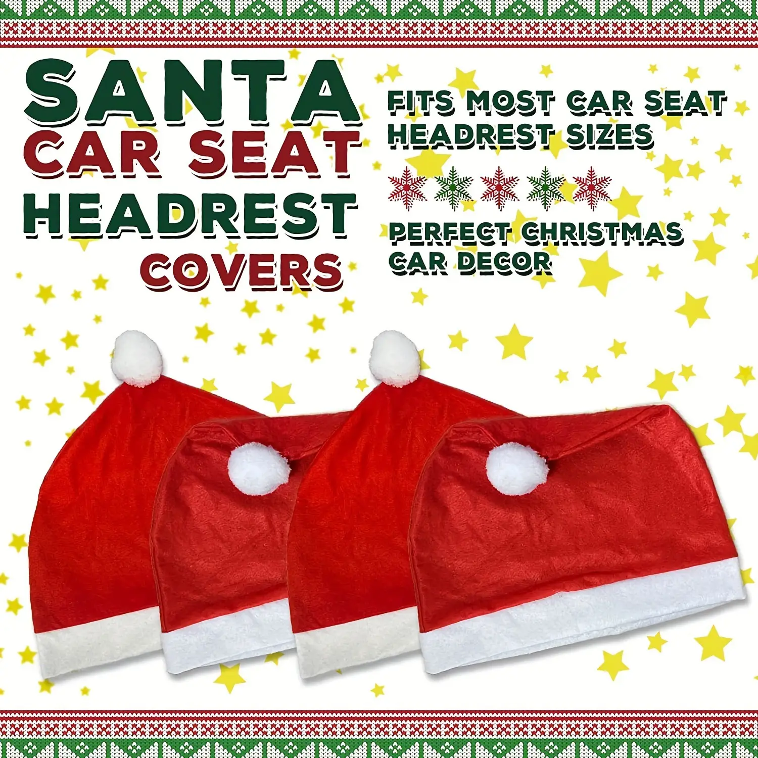 Christmas Car Seat Cover with Hot Headrest Design — feature 2