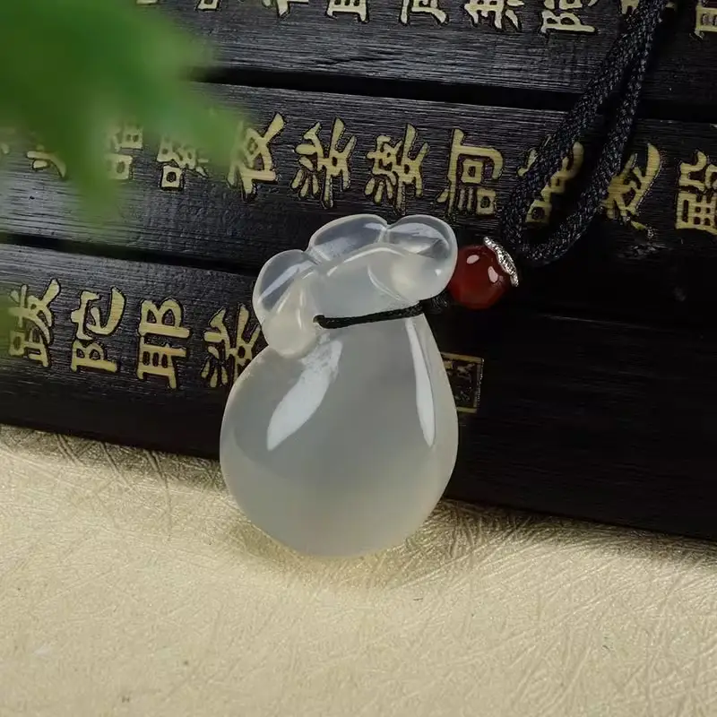 Ice Chalcedony Lucky Bag Pendant for Men Women — feature 10