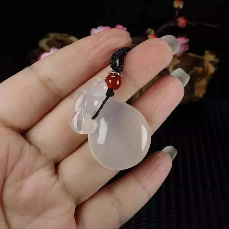 Ice Chalcedony Lucky Bag Pendant for Men Women — feature 12