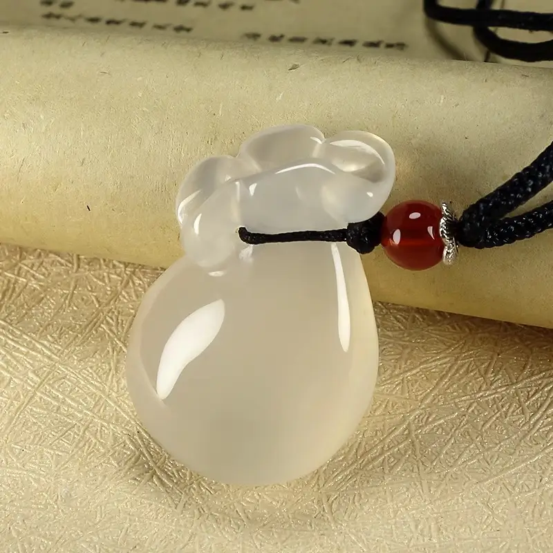 Ice Chalcedony Lucky Bag Pendant for Men Women — feature 13