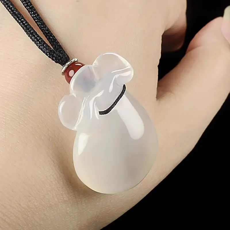 Ice Chalcedony Lucky Bag Pendant for Men Women — feature 16