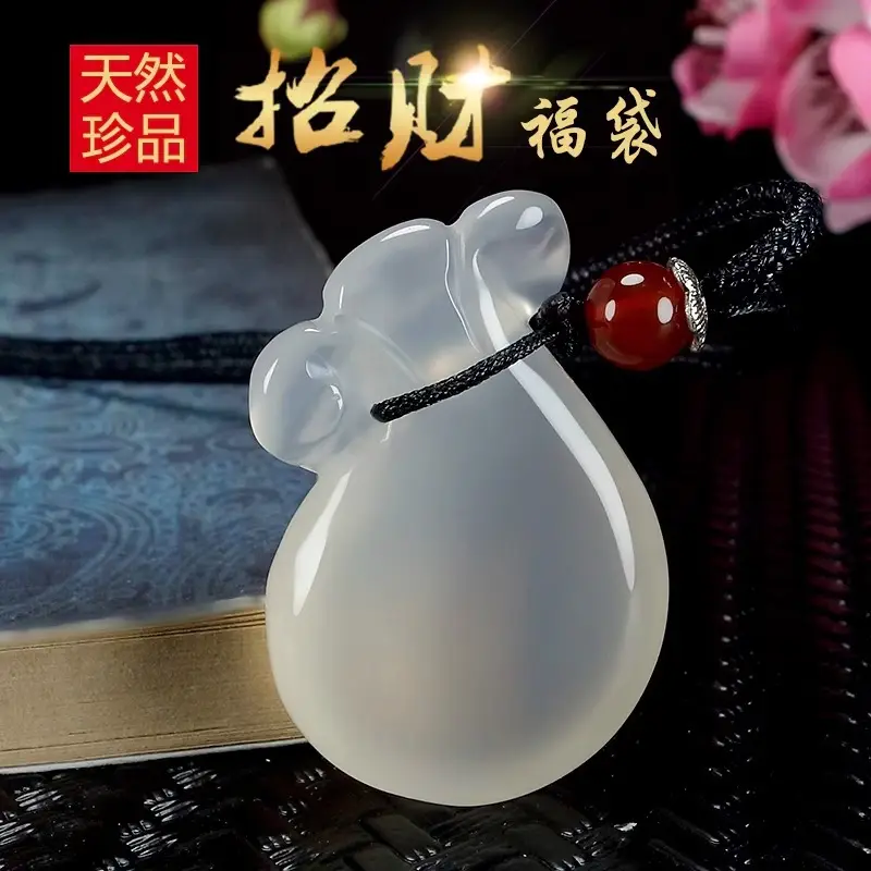 Ice Chalcedony Lucky Bag Pendant for Men Women — feature 2