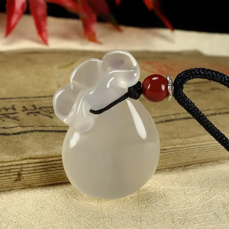 Ice Chalcedony Lucky Bag Pendant for Men Women — feature 6