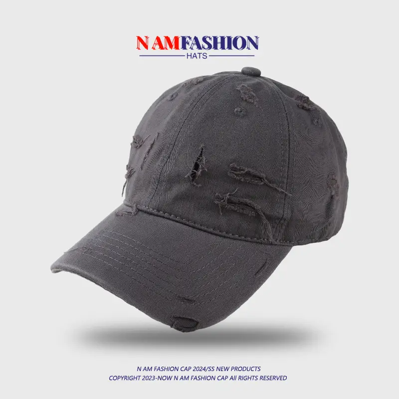 Retro Distressed Cap Sun Proof Men Women Maroon — feature 6