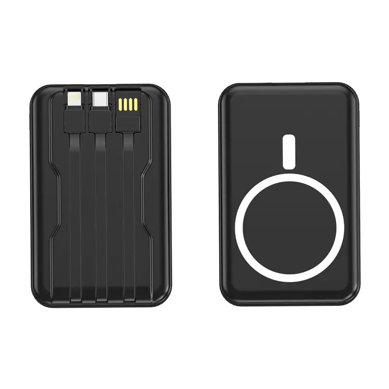 Wholesale cross-border magnetic power bank 10000 wireless charging self-wired fast charging Magsafe mobile power gift printing