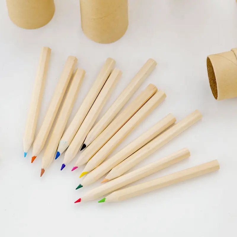 Log barrel color pencil school supplies primary school prize painting LOGO children's small gifts wholesale color lead