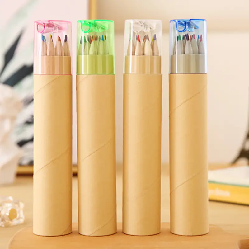 Log barrel color pencil school supplies primary school prize painting LOGO children's small gifts wholesale color lead