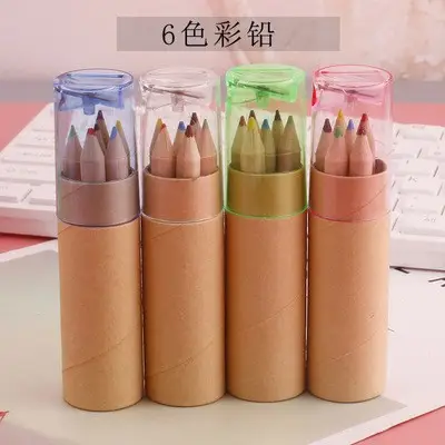 Log barrel color pencil school supplies primary school prize painting LOGO children's small gifts wholesale color lead