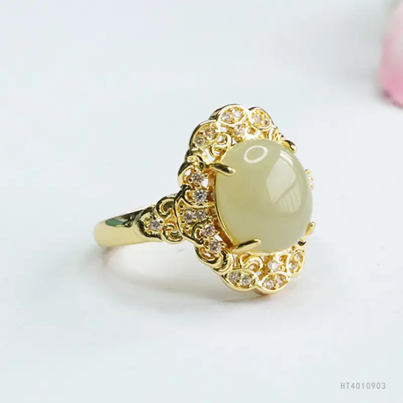 Guan Yu Hetian Jade Ring Clear Water Jade - Image 3