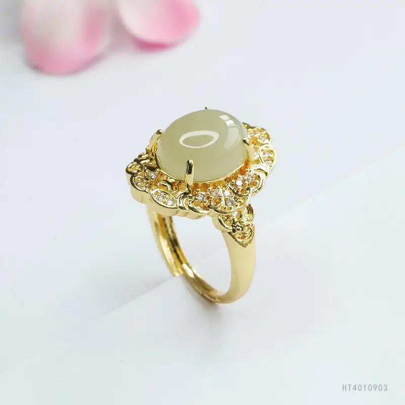 Guan Yu Hetian Jade Ring Clear Water Jade - Image 5