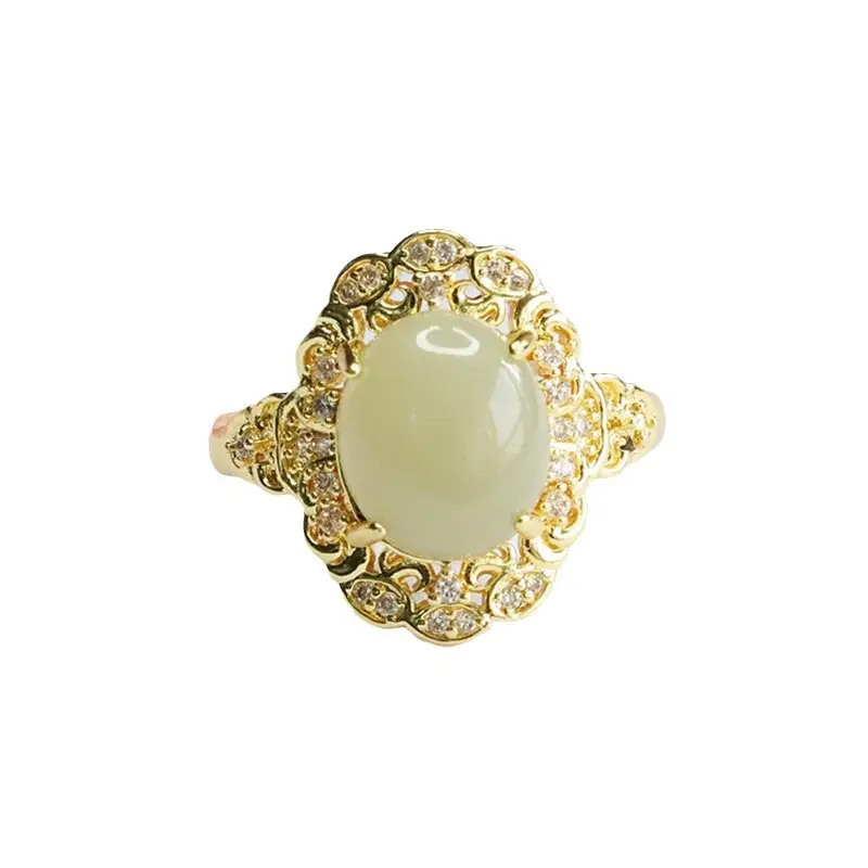 Guan Yu Hetian Jade Ring Clear Water Jade - Image 6
