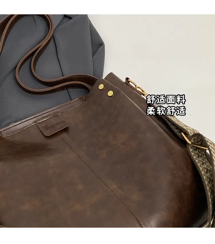 Brown Leather Shoulder Messenger Bag for Women — feature 4