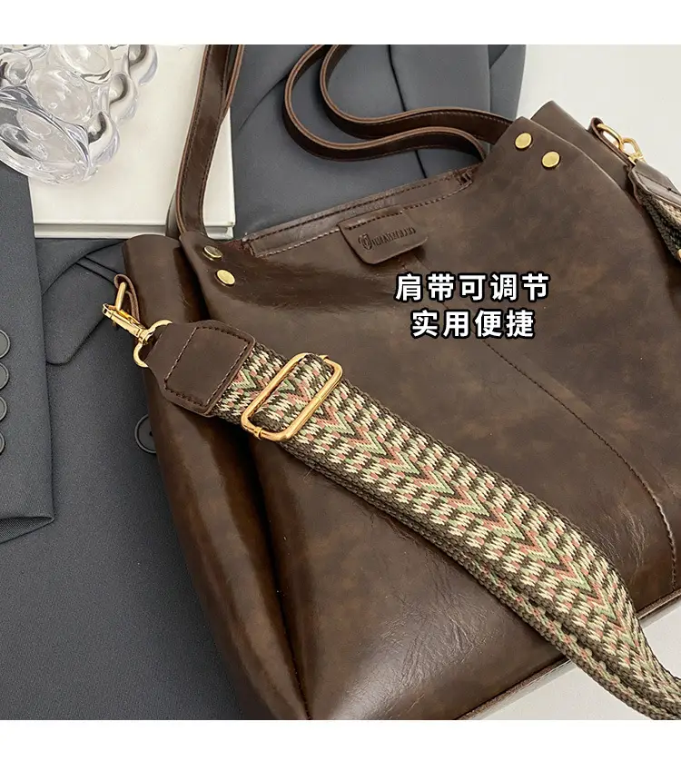 Brown Leather Shoulder Messenger Bag for Women — feature 5