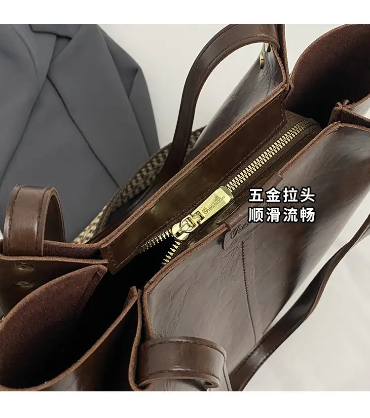 Brown Leather Shoulder Messenger Bag for Women — feature 7