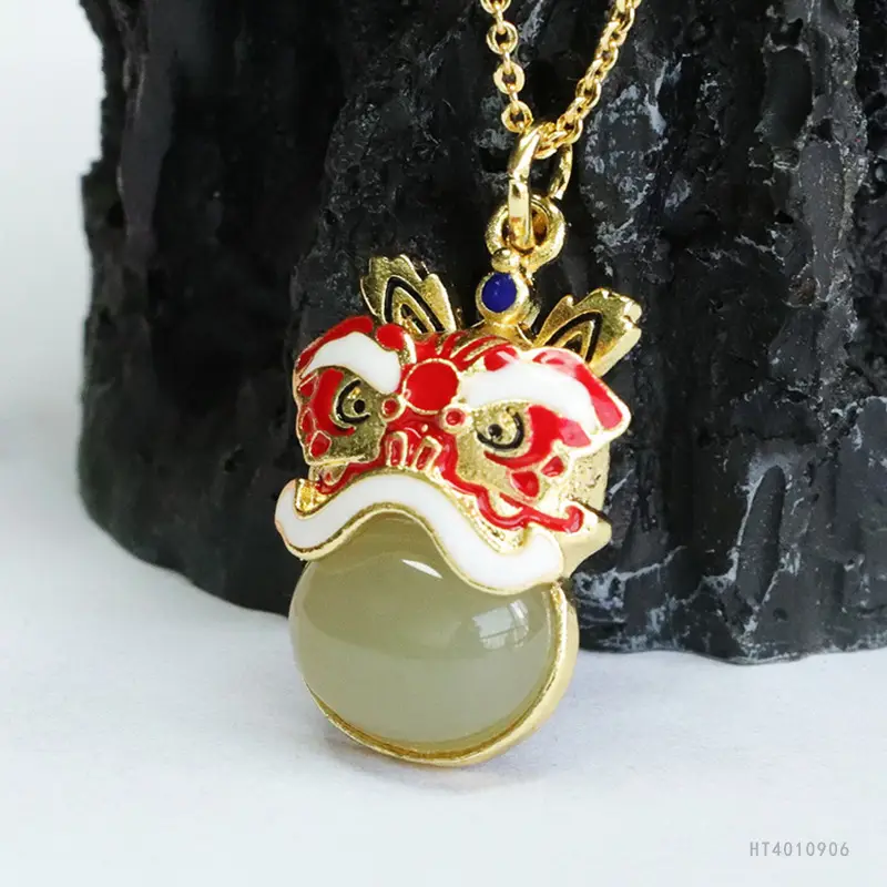 Guan Yu Jade Lion Necklace for Women Clear Water Jade - Image 5