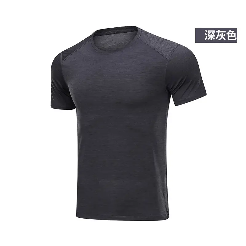 Men Grey Mesh T-Shirt Quick Dry Sports Top - Image 2