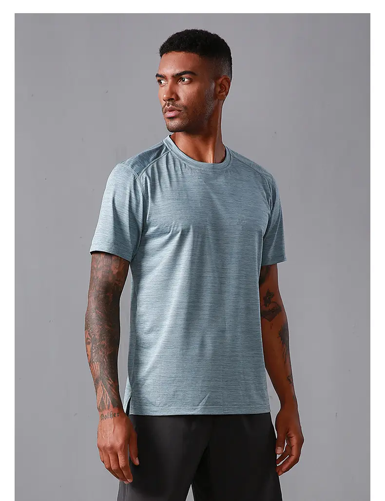 Men Grey Mesh T-Shirt Quick Dry Sports Top — feature 10