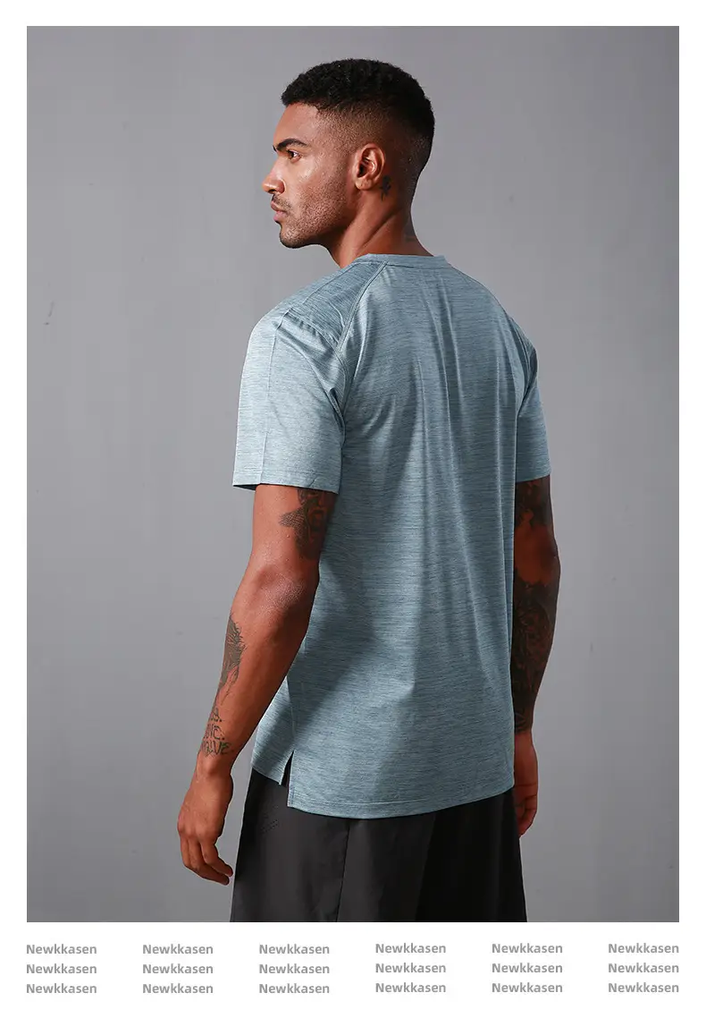 Men Grey Mesh T-Shirt Quick Dry Sports Top — feature 11