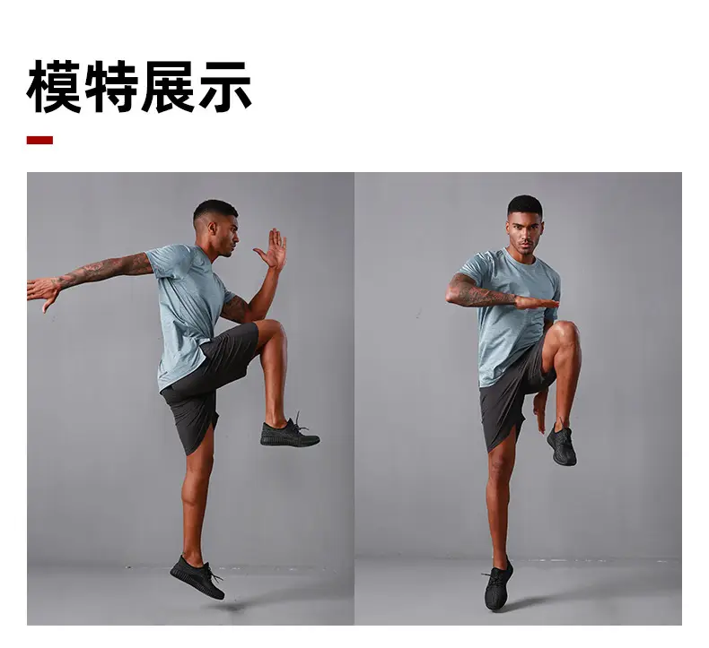 Men Grey Mesh T-Shirt Quick Dry Sports Top — feature 8
