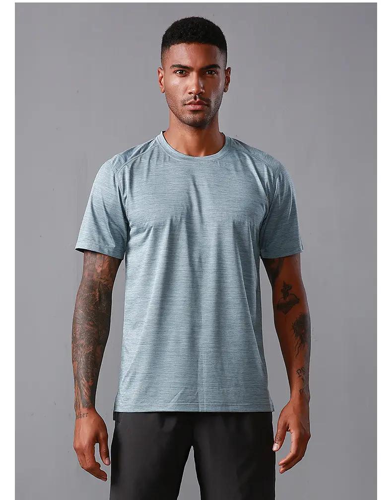 Men Grey Mesh T-Shirt Quick Dry Sports Top — feature 9