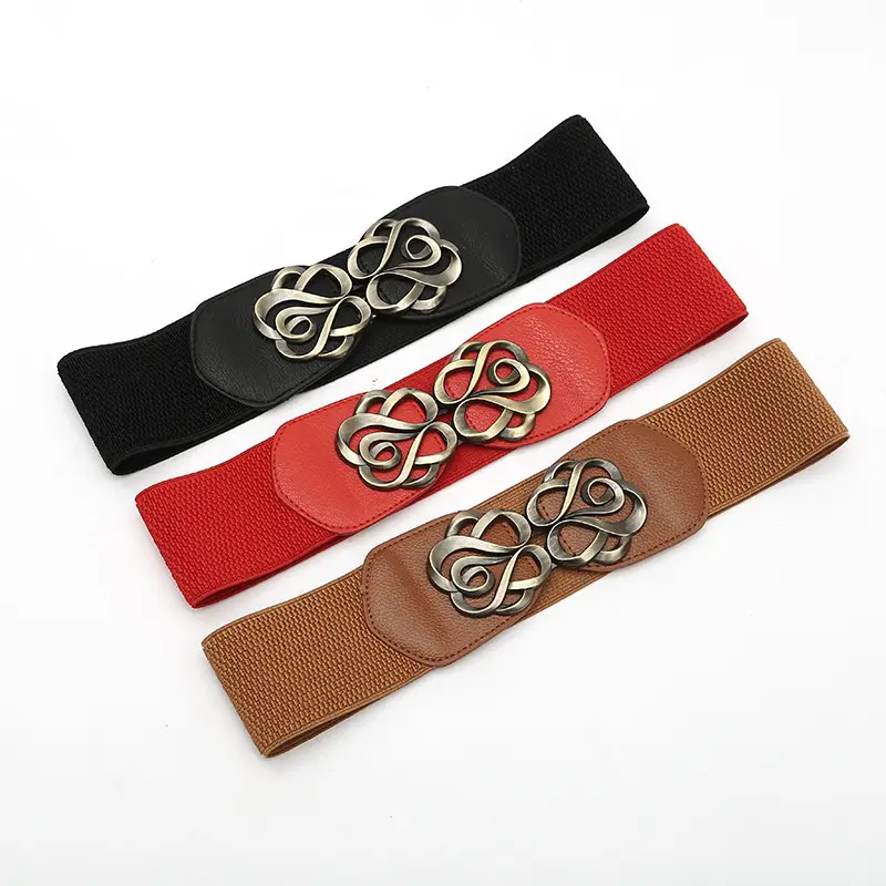 Rose Buckle Belt for Women Retro Waistband Decorative Skirt Coat - Image 5