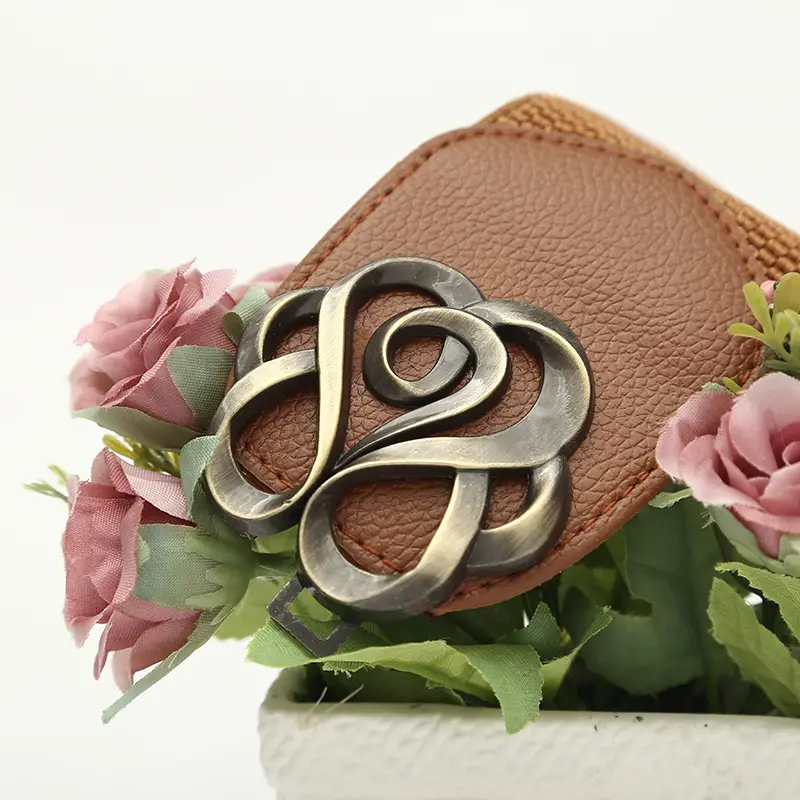 Rose Buckle Belt for Women Retro Waistband Decorative Skirt Coat — feature 10