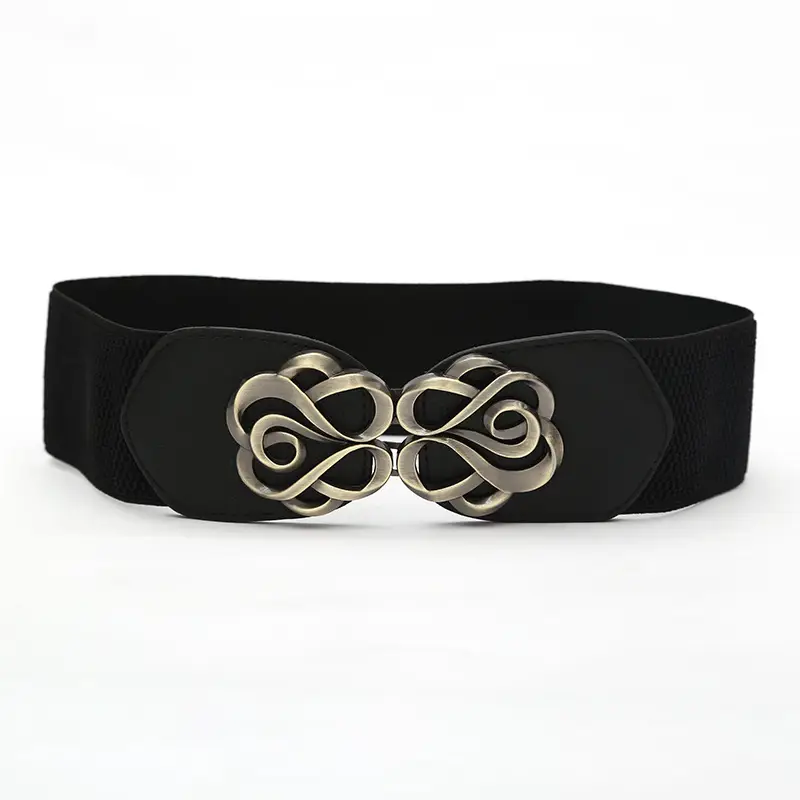Rose Buckle Belt for Women Retro Waistband Decorative Skirt Coat — feature 13