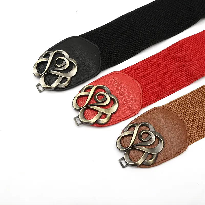 Rose Buckle Belt for Women Retro Waistband Decorative Skirt Coat — feature 8