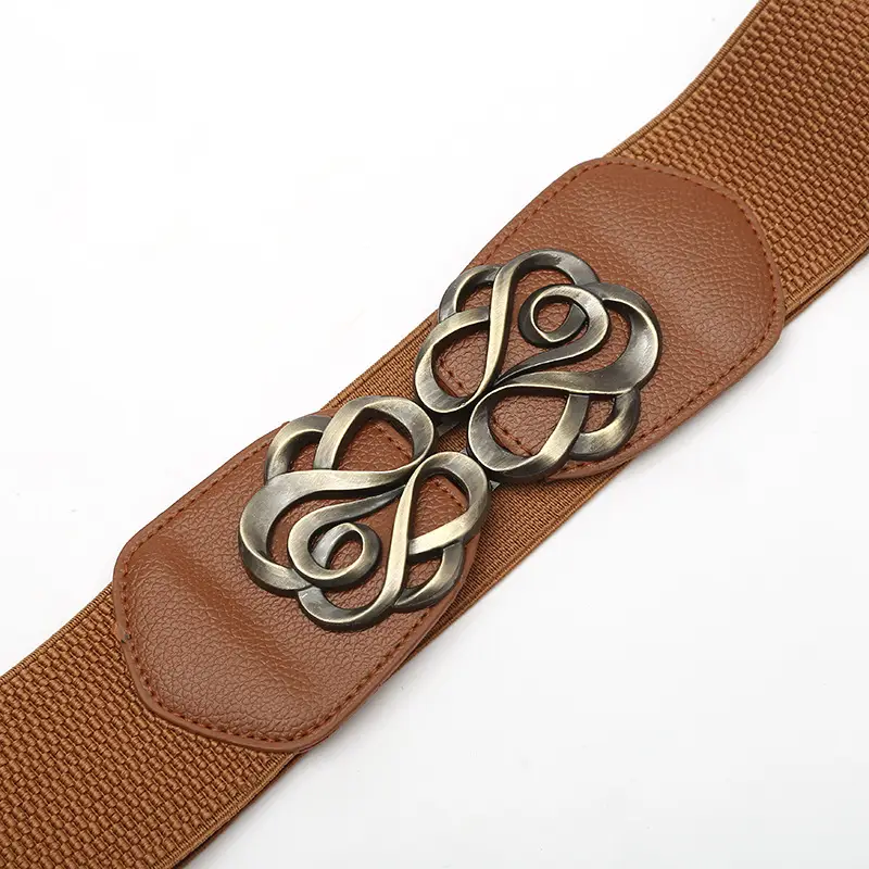 Rose Buckle Belt for Women Retro Waistband Decorative Skirt Coat — feature 9