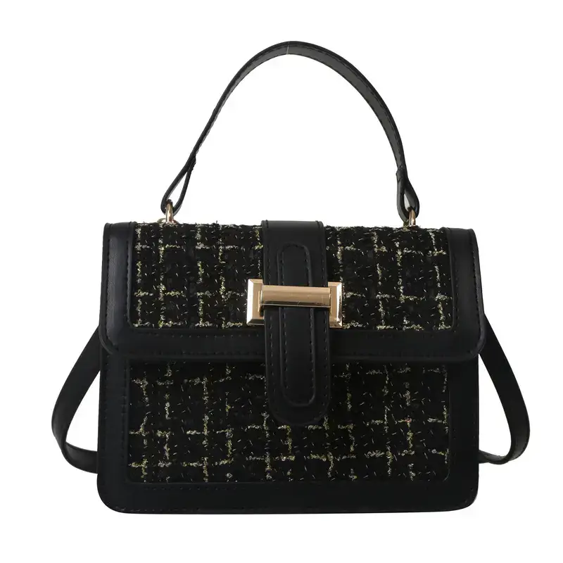 Women Houndstooth Shoulder Bag White 2024 - Image 9