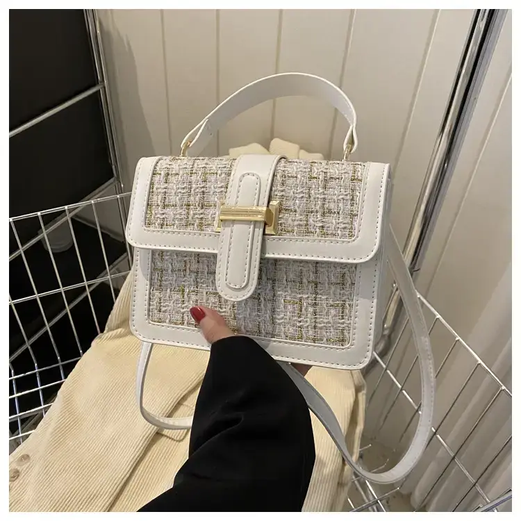 Women Houndstooth Shoulder Bag White 2024 — feature 23