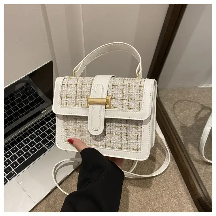 Women Houndstooth Shoulder Bag White 2024 — feature 29