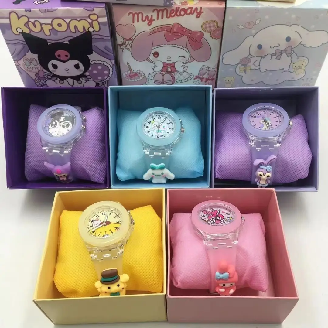 Sanrio Children's Luminous Watch Kuromi Cartoon Luminous Quartz Watch Wholesale Sanrio Authorized Cartoon Watch