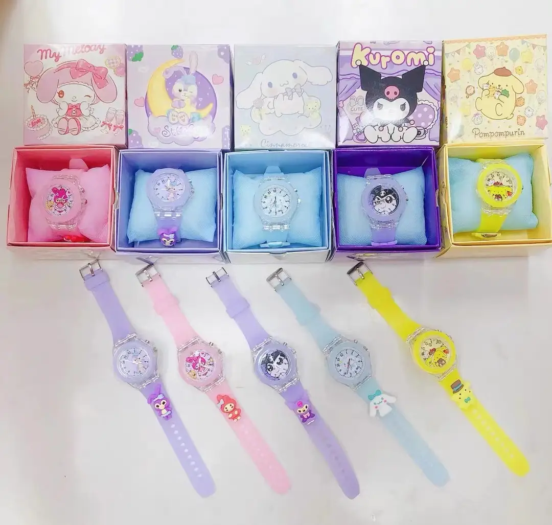 Sanrio Children's Luminous Watch Kuromi Cartoon Luminous Quartz Watch Wholesale Sanrio Authorized Cartoon Watch — feature 1