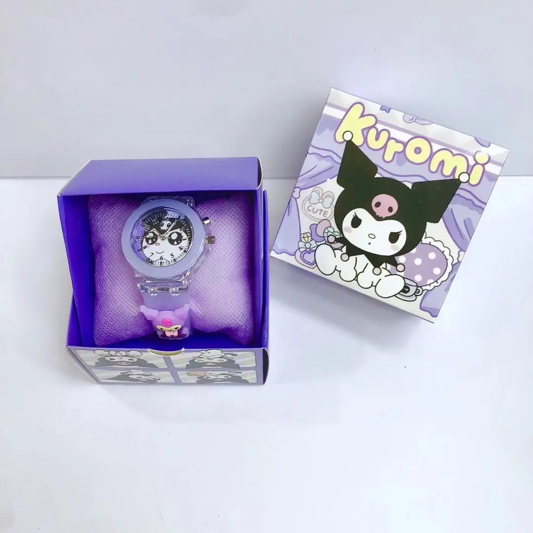 Sanrio Children's Luminous Watch Kuromi Cartoon Luminous Quartz Watch Wholesale Sanrio Authorized Cartoon Watch