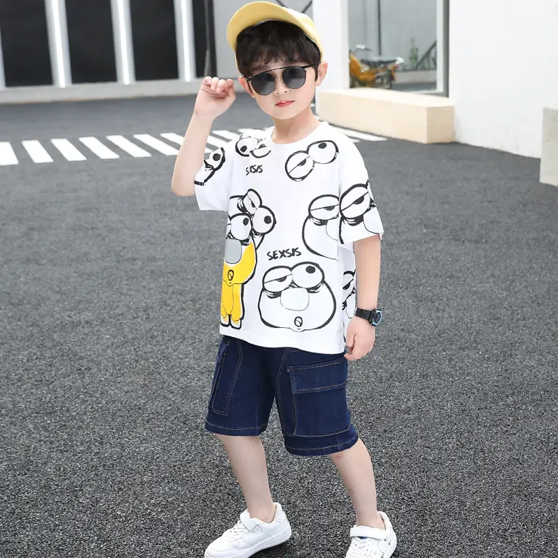 Kids Pink Bow Print Short Sleeve Suit Summer 2026 - Image 6