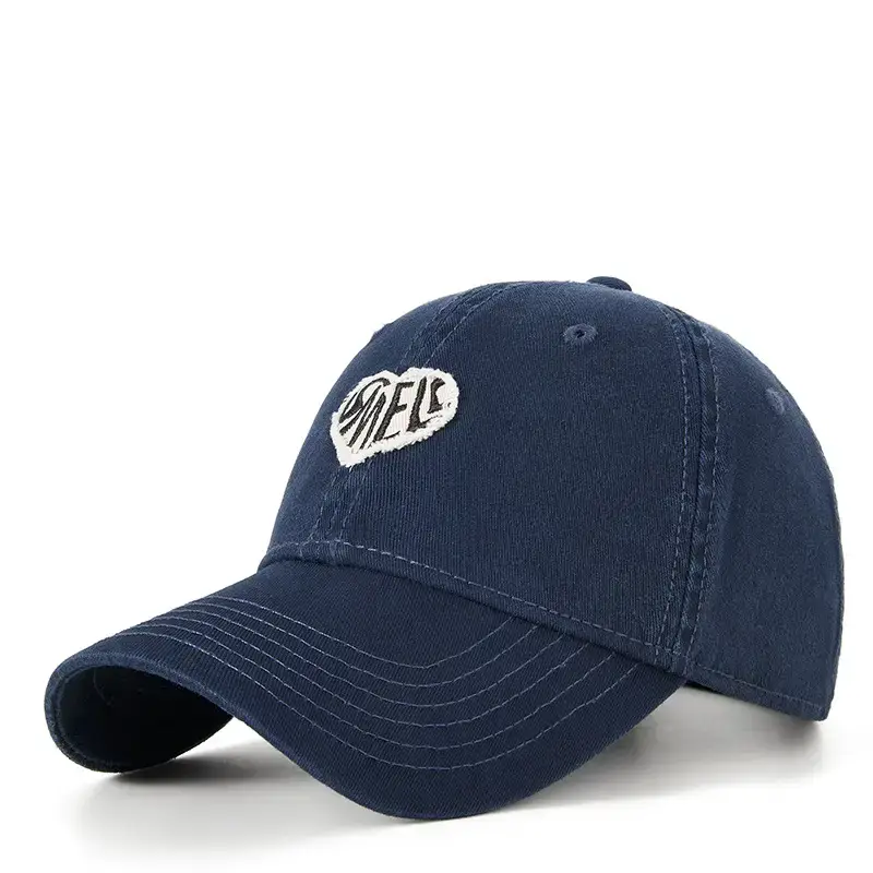 Washed Retro Embroidered Couple Cap Beige - Image 2