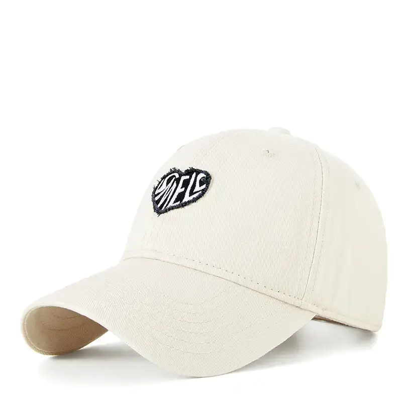 Washed Retro Embroidered Couple Cap Beige - Image 5