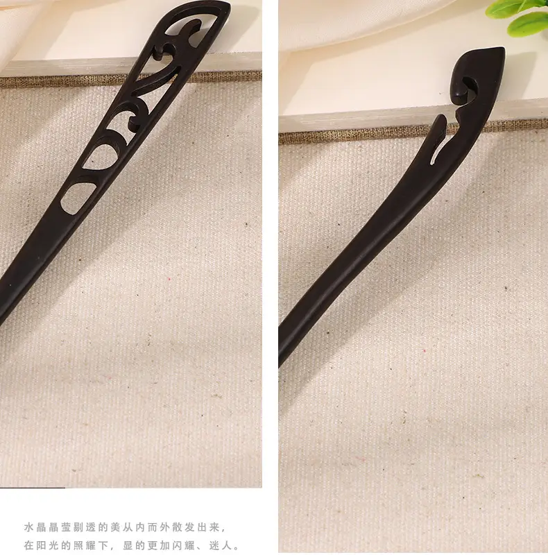 Antique Ebony Hairpin Wooden Hairpin for Hanfu Accessories — feature 11
