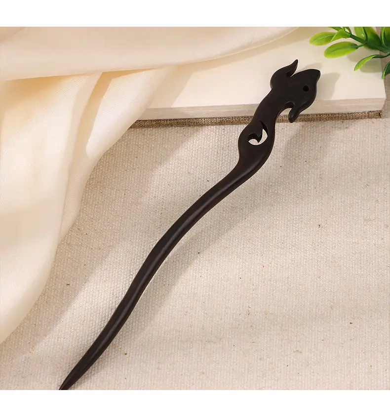 Antique Ebony Hairpin Wooden Hairpin for Hanfu Accessories — feature 12