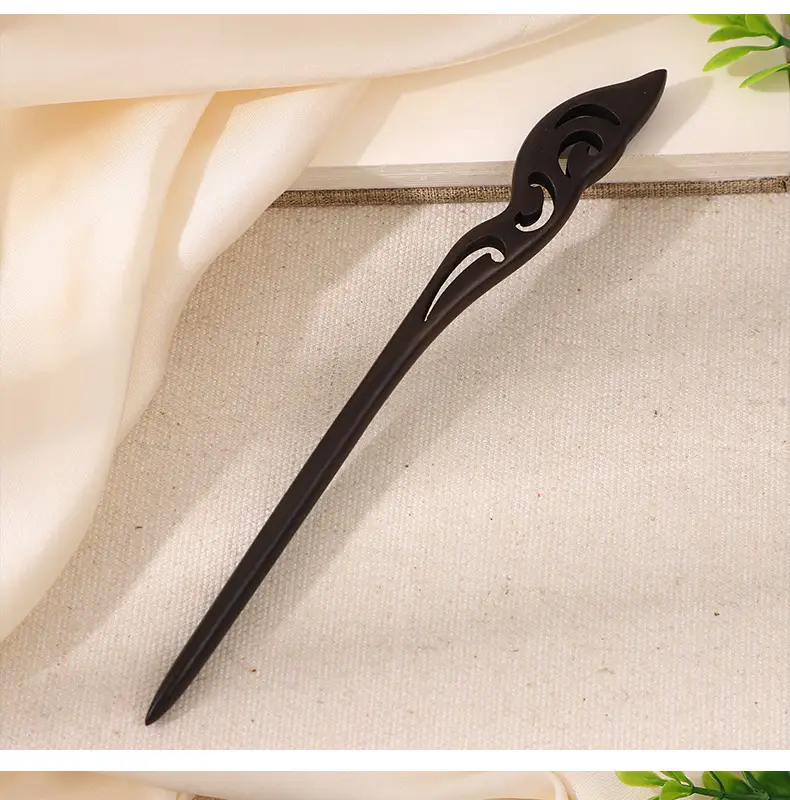 Antique Ebony Hairpin Wooden Hairpin for Hanfu Accessories — feature 13