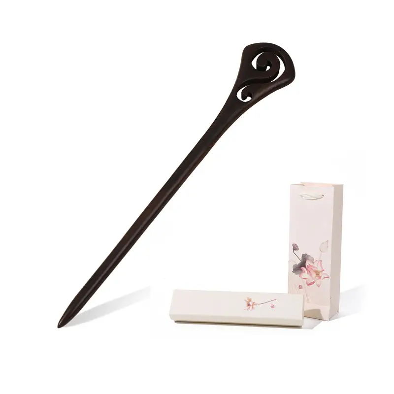 Antique Ebony Hairpin Wooden Hairpin for Hanfu Accessories