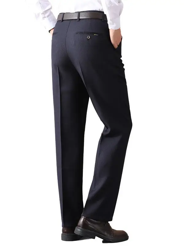 Dark Gray Fleece Lined Dad Pants for Men - Image 17