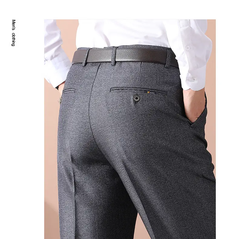 Dark Gray Fleece Lined Dad Pants for Men — feature 10